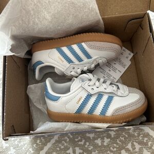 adidas Samba OG Kids White and Light Blue Sneakers